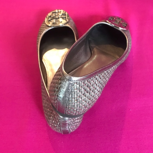🎉HOST PICK🎉 Tory Burch Woven Metallic Ballet Flat - Picture 3 of 6